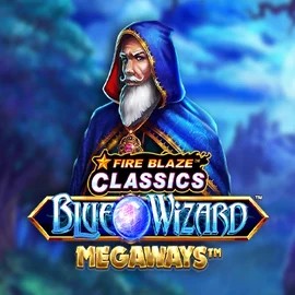 Logo of Fire Blaze Blue Wizard Megaways from Rarestone Gaming at SLOTT Casino